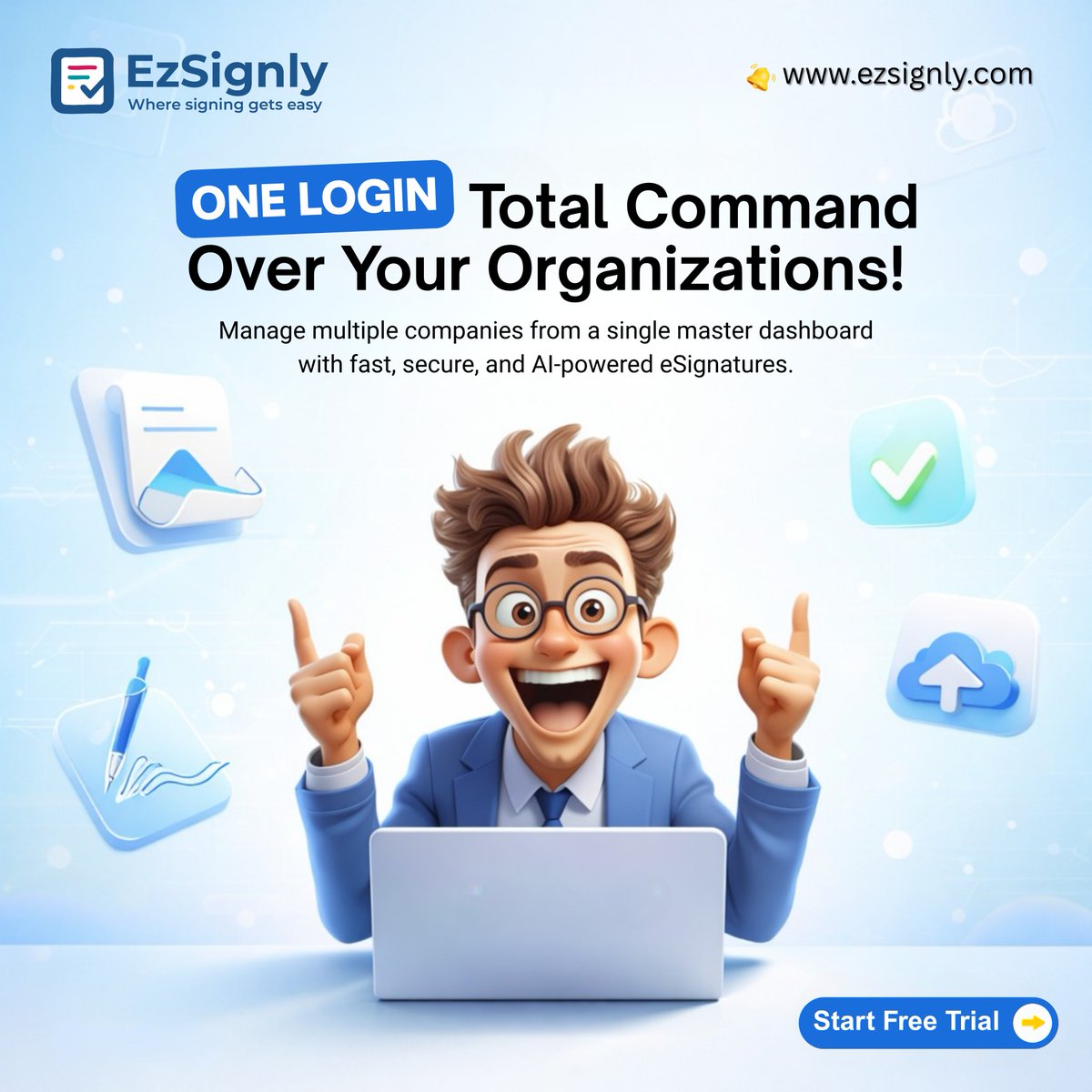 ezsignly's tweet image. With EzSignly’s Multi-Account dashboard, you get one master login for all your companies.Switch between entities in a click, sign with AI precision, &amp;amp; scale your impact.
One login. Total command. Sign simply.
Start Free Trial, app.ezsignly.com/signup
#eSignatures #PaperlessFuture