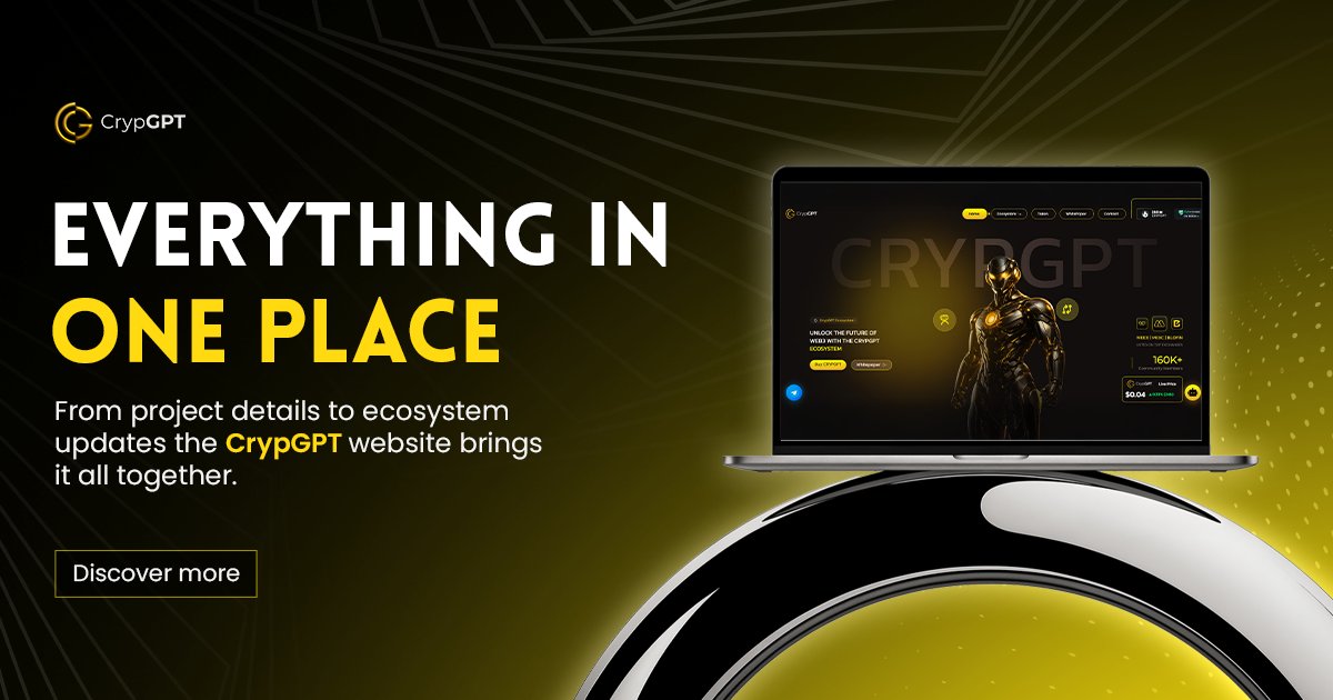 crypgpt_token's tweet photo. Everything you need, all in one place.

The CrypGPT website brings together key insights, updates, and ecosystem details — designed for a smoother and smarter experience.

Explore, understand, and stay connected. 💛

#CrypGPT #Web3 #CryptoWebsite #Blockchain #CryptoUpdate https://t.co/SDWDCuwVUX