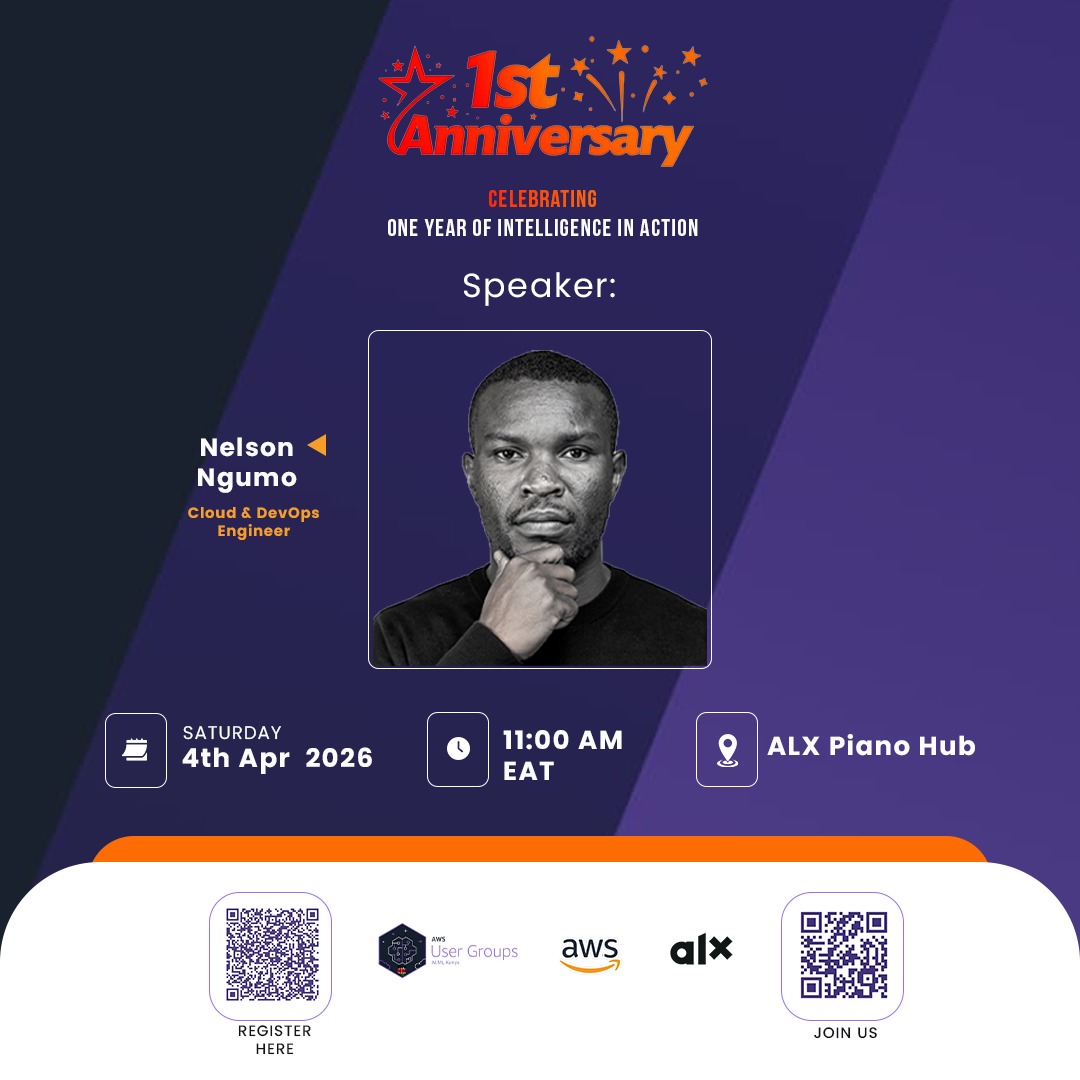 awsaimlkenyaug's tweet photo. 1 Year Anniversary coming up

Panelist 1 of 4 

Meet @your_techguyke, Cloud &amp; DevOps Engineer with 3+ years in FinTech infrastructure. Experience in Docker, Kubernetes, Terraform, GitOps and more.

3 more names dropping soon. 

#AWSAIMLKenya #OneYearStrong #CommunityBuilding https://t.co/bTSRV992Jo