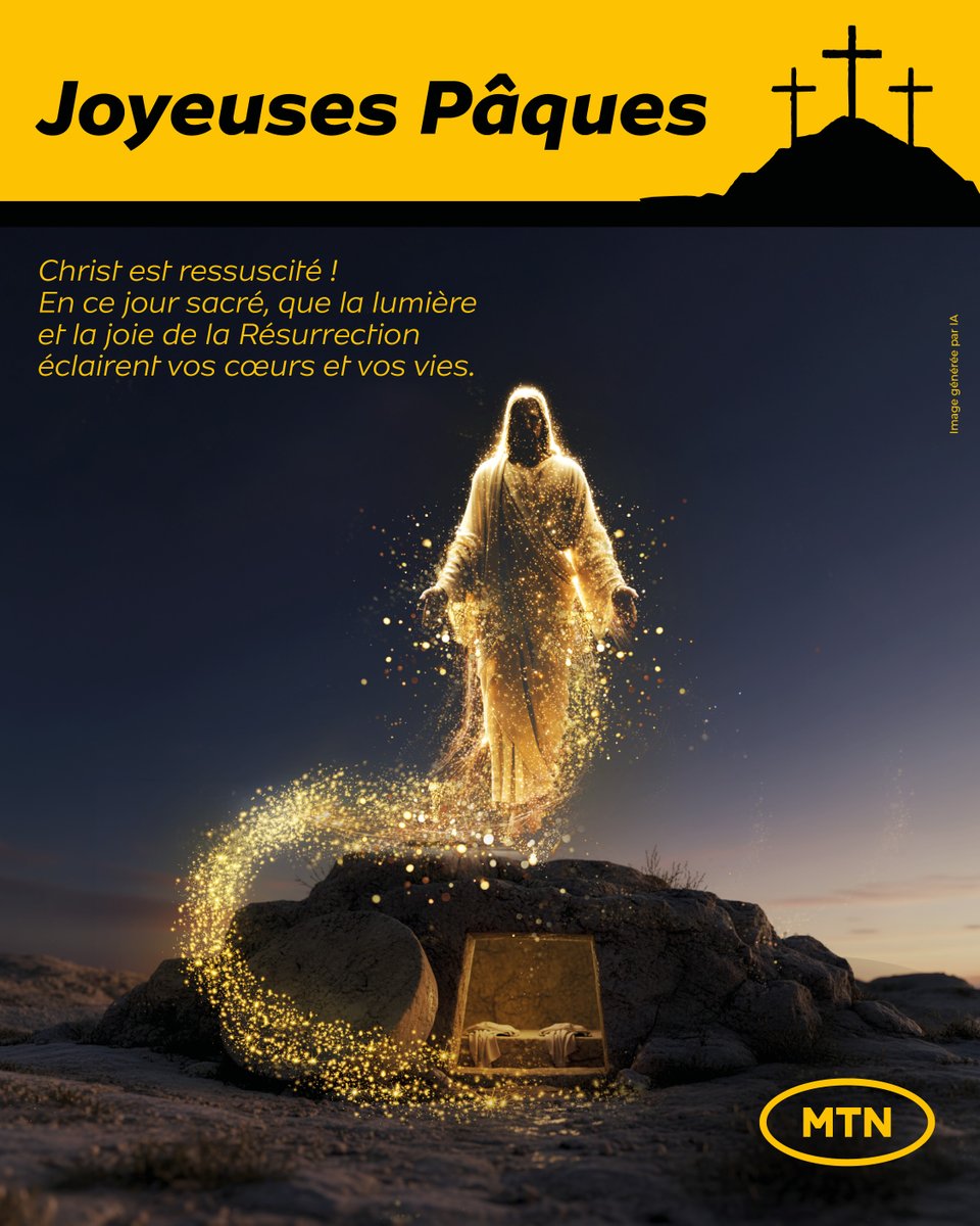 Joyeuses Pâques.
En ce jour de résurrection, que la lumière, l’espérance et la joie remplissent vos cœurs et vos foyers.
MTN vous souhaite une fête de Pâques pleine de paix et de bénédictions.
#MTNBenin #JoyeusesPaques #ToutDonnerEnsemble