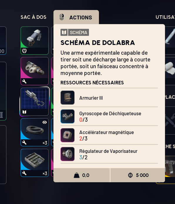 Le nouveau schéma du pompe légendaire demande des gyroscopes de shredder !! #arcraiders