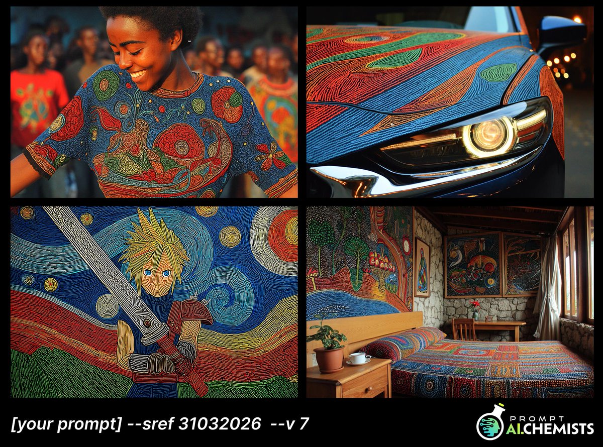 🚨 #StyleRef of the day (31 march 2026)
--sref 31032026 --v 7 #Midjourney
Do you love the Sref of the Day