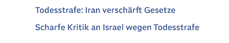 #ORF-Headlines im Vergleich. Im #Israel-Artikel wird es dann absurd: Die Hinrichtung von Tausenden Terroristen wird suggeriert, die dann für einen eventuellen Geiselaustausch nicht mehr zur Verfügung stehen. Im Iranartikel kommt lediglich ein Regimesprecher zu Wort. Kritik? Nada.