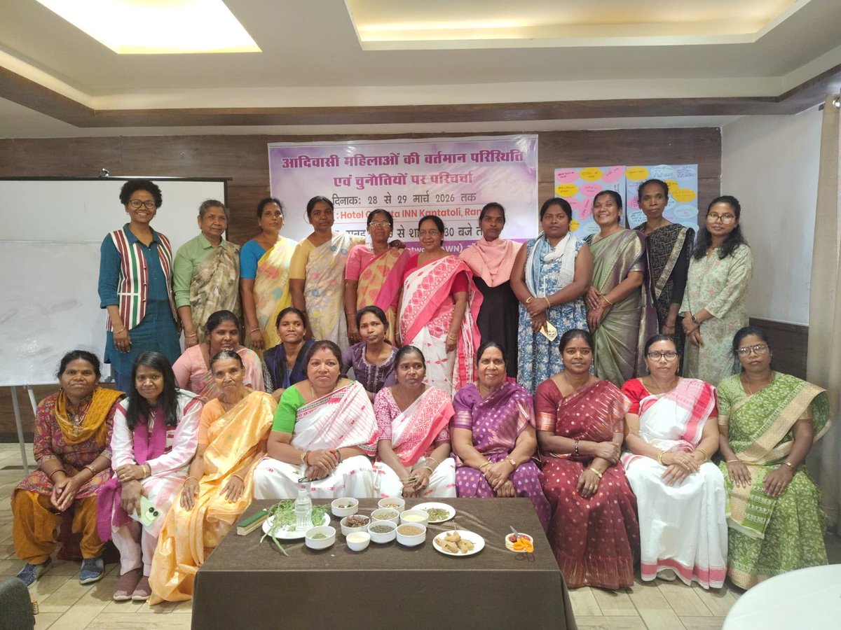 tfgtind's tweet photo. AWN hosted a two day workshop in Ranchi, on the status &amp; challenges of Adivasi women. Leaders came together to discuss rights, equality &amp; self resilience. 3 TFGTI representatives also participated, strengthening dialogue and collective action.
#adivasiwomen #womanempowerment https://t.co/hLQ9NgrMW5