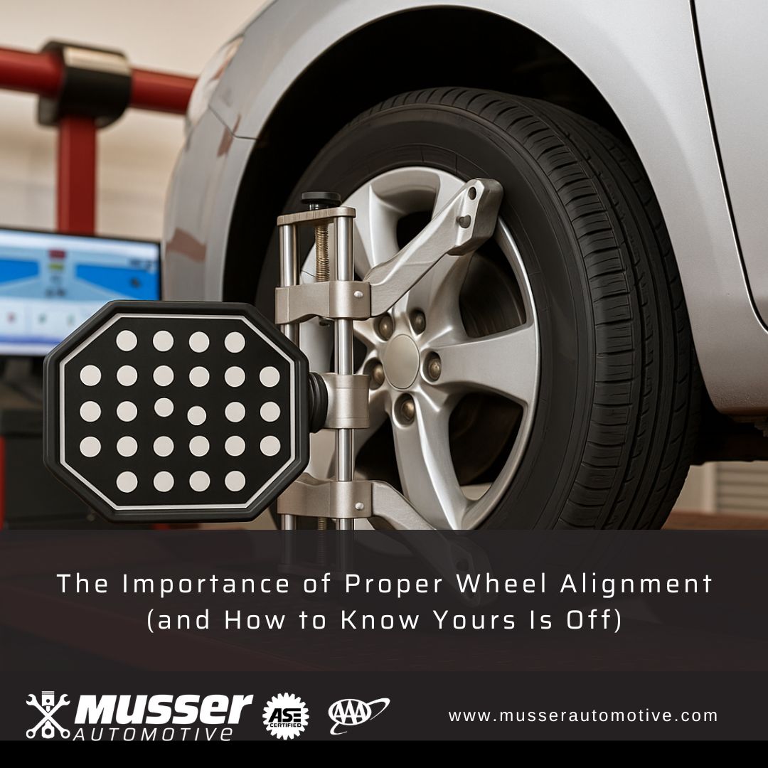 musserauto_1343's tweet image. Discover why wheel alignment matters, how to spot the warning signs of misalignment, and how Musser Automotive in Bowling Green, KY, can help keep your car driving straight and smooth. #bowlinggreen #ky #automotive bit.ly/4goUXF4
