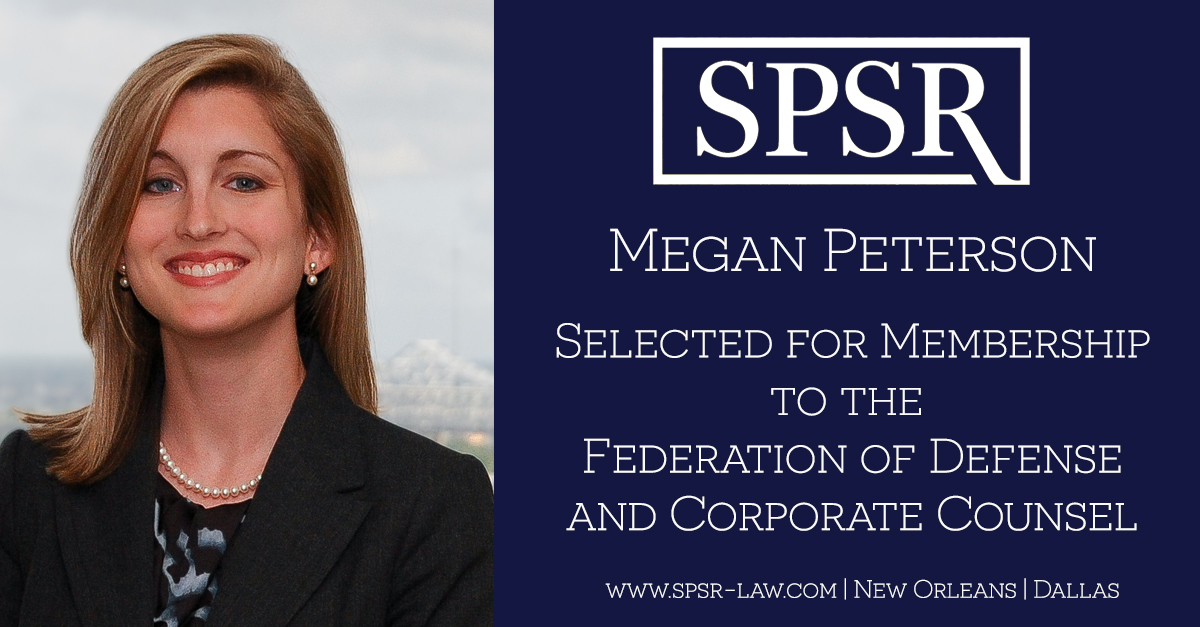 SPSR_Law's tweet photo. SPSR is proud to announce that attorney Megan Peterson has been selected for membership in the Federation of Defense and Corporate Counsel (FDCC).

Membership in the FDCC is by invitation only.  To read more, visit: https://t.co/bRewbFOd6f. https://t.co/LkOPGyJPcP