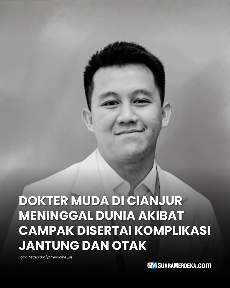 suaramerdeka's tweet photo. Kementerian Kesehatan Republik Indonesia membeberkan kronologi lengkap meninggalnya seorang dokter magang (internship) berinisial AMW (25) di Cianjur, Jawa Barat.
#suaramerdeka #suaramerdekacom #suaramerdekanetwork #doktermuda #cianjur #campak #komplikasi https://t.co/a53HGgYvsH