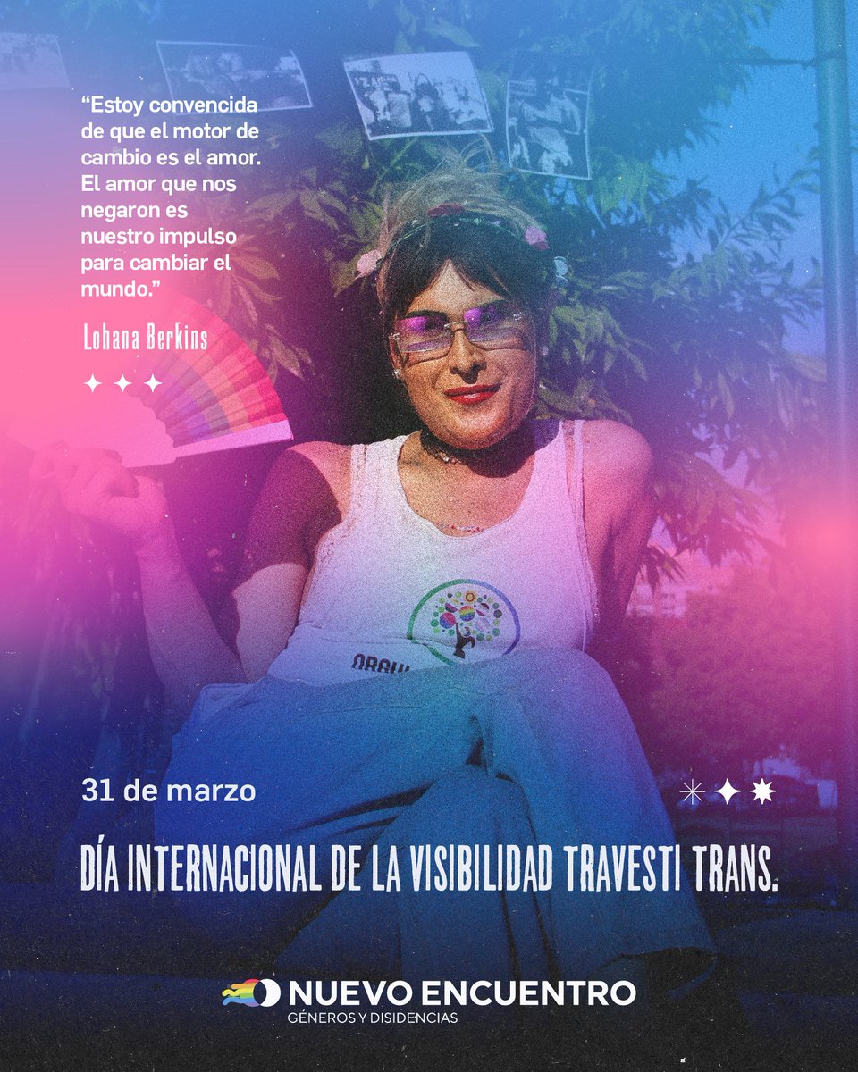 📅 31 de marzo | Día de la Visibilidad Travesti-Trans

Hoy visibilizamos las luchas, las identidades y las vidas travestis, trans y no binarias.

Porque existimos, porque resistimos.
🔥 Furia travesti.