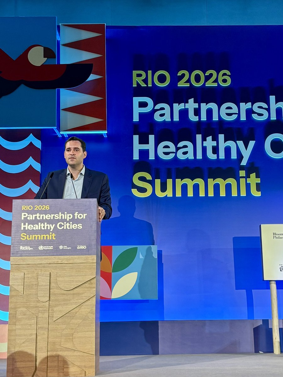 etiennekrug's tweet image. Happening now Edouardo Cavalière Mayor of Rio de Janeiro opens the Rio 2026 @WHO @BloombergDotOrg @VitalStrat Partnership for Healthy Cities Summit. An opportunity for &amp;gt;70 cities to exchange strategies to tackle #NCDs and #injuries