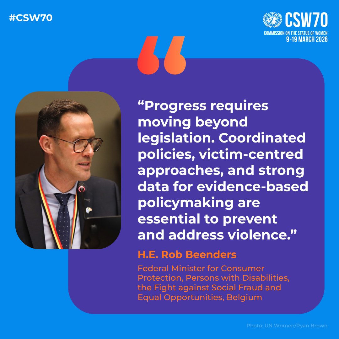 BelgiumUN's tweet image. As the month of March comes to an end, and after a successful #CSW70, Belgium 🇧🇪 will continue working towards #GenderEquality and ending gender-based violence.

➡️ We must move beyond legislation to truly prevent and address violence against all women and girls.