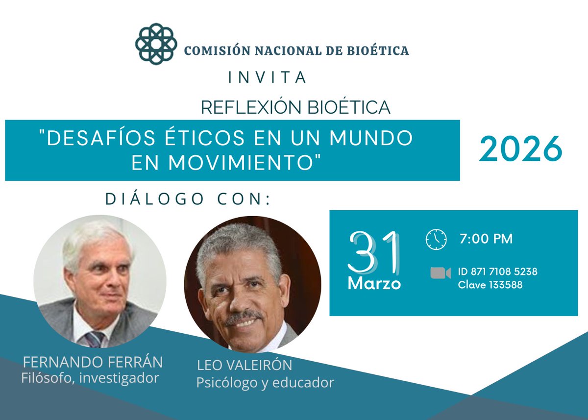 TVBioetica's tweet photo. Hoy a las 7:00 pm a la Reflexión Bioética del mes de marzo de @BioeticaRd 
Los esperamos a los colegas y amigos que invitaron...
Únase a la reunión de Zoom
https://t.co/nLdzb5nczE

ID de reunión: 871 7108 5238
Código de acceso: 133588 https://t.co/6ygaDBfg02