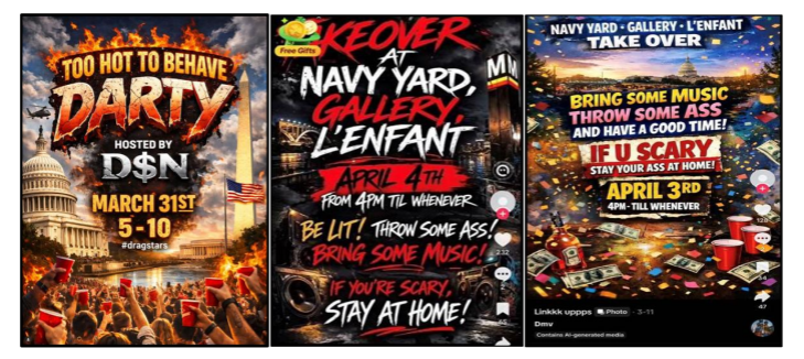 In a letter to the DC Council, Mayor Bowser encourages extending the curfew:

"I strongly urge the Council to support this emergency legislation. "

"Below are examples of flyers organizing teen takeovers for this week:"