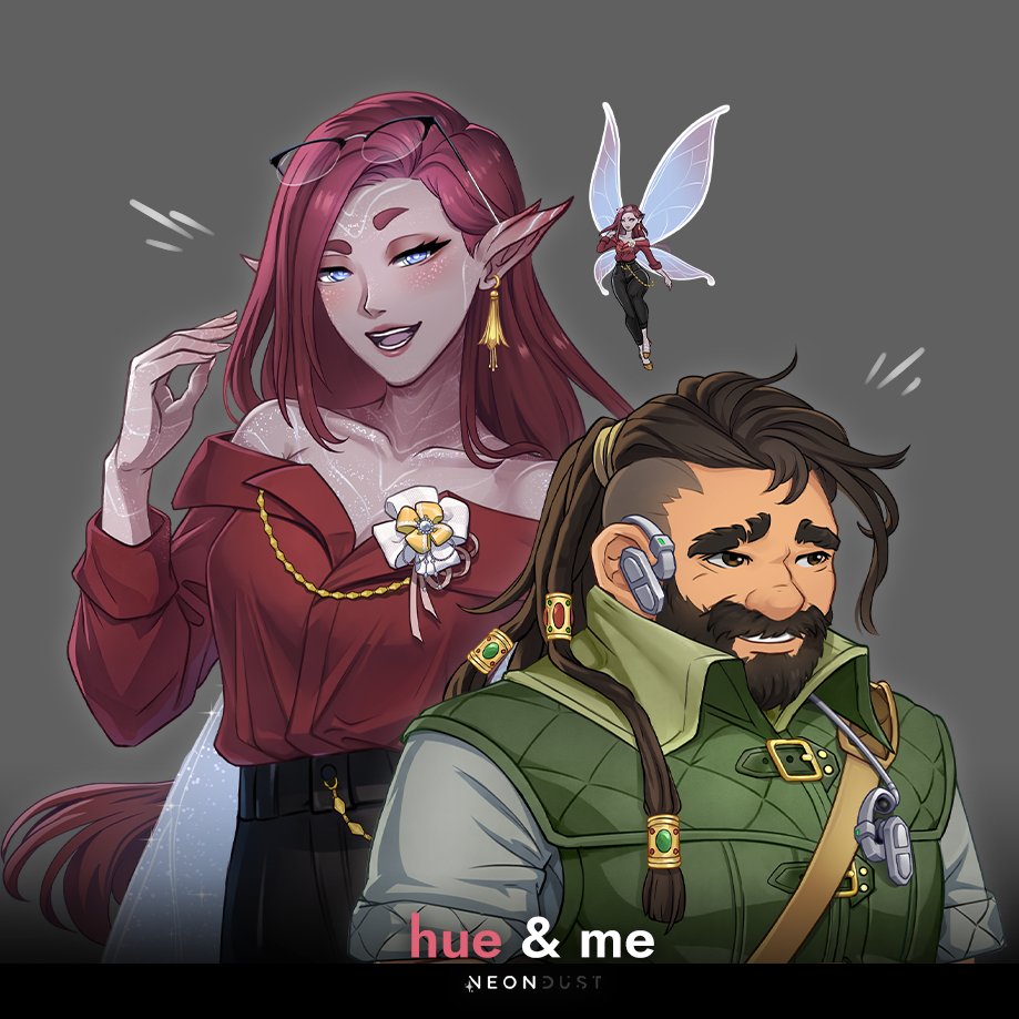 Hue and Me 🩶🩷🤍 by Neondust tweet media
