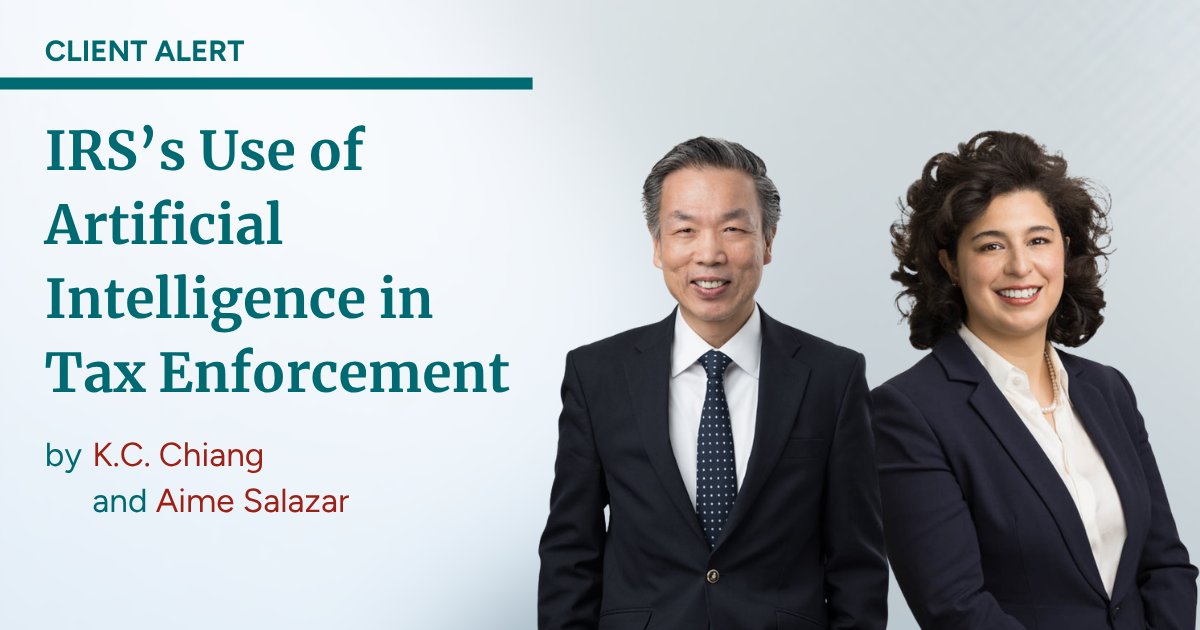 OlshanLaw's tweet image. .@OlshanLaw CLIENT ALERT: @IRSnews’s Use of Artificial Intelligence in Tax Enforcement, authored by tax partner K.C. Chiang and tax associate Aime E. Salazar
#OlshanLaw #ClientAlert #IRS #AI #ArtificialIntelligence #TaxLaw

🔗 Read more: lnkd.in/eK23SvKH