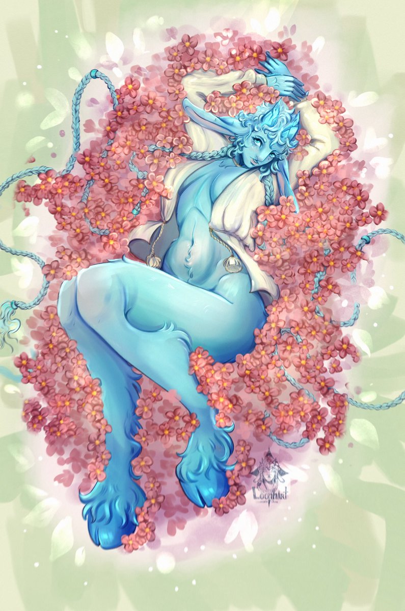 opaluim's tweet photo. Opal's Spring Awakening  

art for spring challenge art fight 
#fursonaartwork #furryart #hairdrawing #sproutfight2026 #furry #springart #flowers #faun #commissionopen #furryarwork #furryartistforhire https://t.co/7fVFbHyhnp