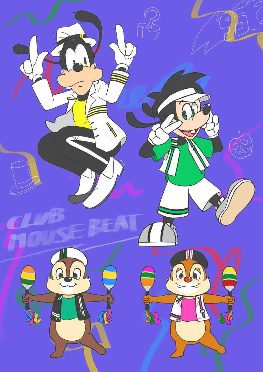 マウスビ絵
全員まとめて一枚にしたら分かりにくくなっちゃったので
ミッキーたちに渡した2グループに分けたのも貼ります💦
デイジーとプルート上手く描けたと自画自賛🤩