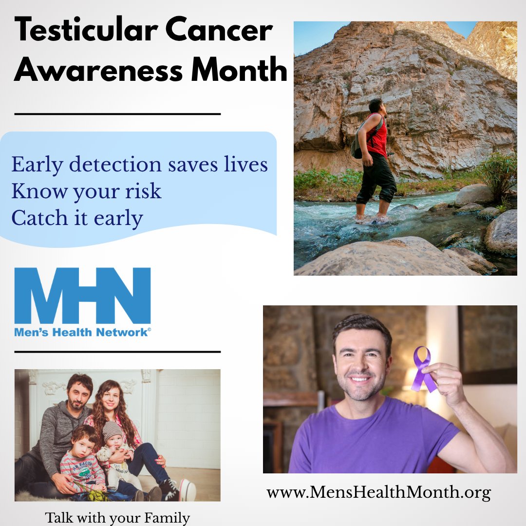 MensHlthNetwork's tweet image. Health involves families, partners, and communities. During Testicular Cancer Awareness Month, know your risk, learn signs, and talk openly. 
#PartnersInCare #MensHealth #TesticularCancerAwareness