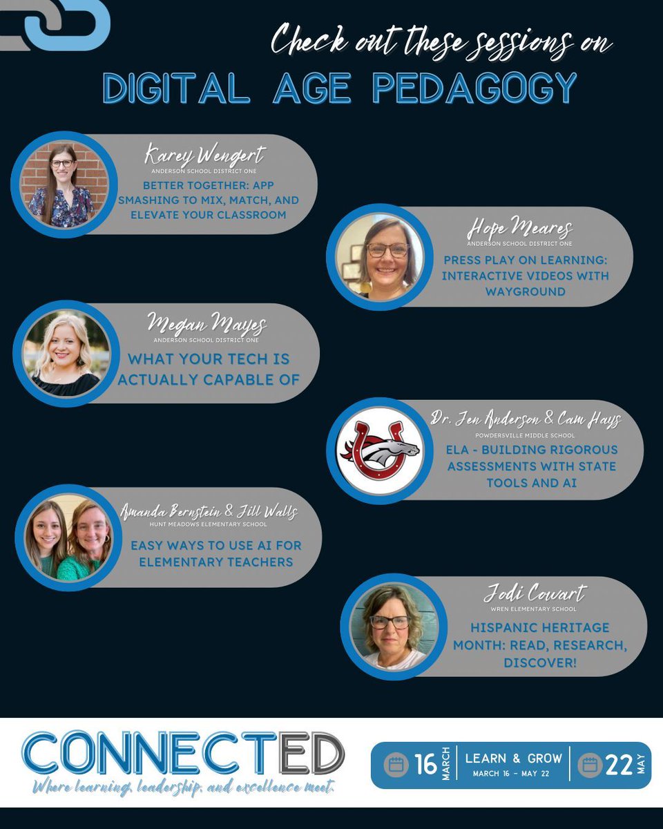 a1DigLearning's tweet photo. Check out these amazing sessions from ASD1 teachers and leaders now through May 22! #ConnectED #professionallearning #excellence #leadership https://t.co/Y3pmfNLiCY