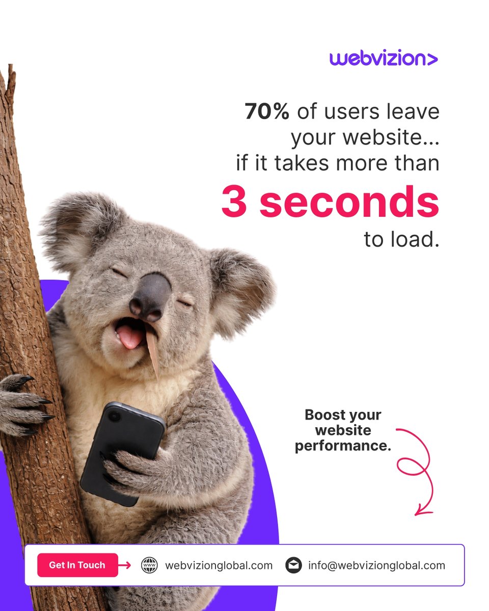 WebvizionGlobal's tweet photo. 70% of users leave if your site takes 3+ seconds ⏳ Don’t lose leads to slow speed ⚡

Boost performance now
👉 https://t.co/bWFSUAPcYD

#WebSpeed #UX #Growth #SEO #WebvizionGlobal https://t.co/kqIKn0UgFX