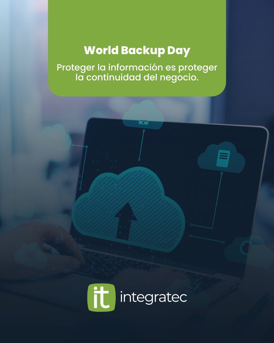 integrateccorp's tweet photo. Hoy es World Backup Day 💾

Respaldar tu información es clave para la continuidad del negocio.

Un backup hoy puede evitar grandes pérdidas mañana.

#WorldBackupDay #DataProtection #Ciberseguridad #integratec https://t.co/IiQh2XDash