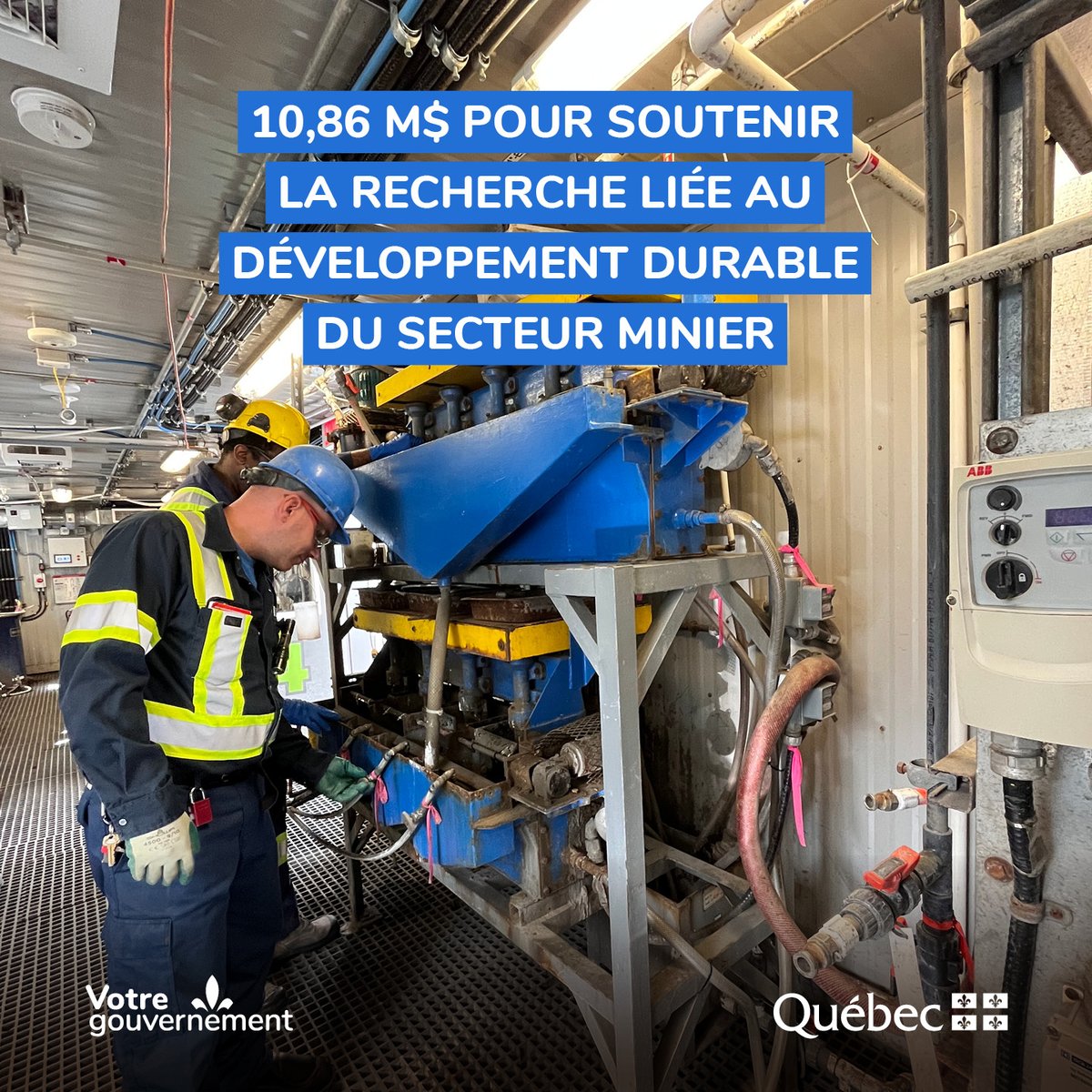 mrnfqc's tweet image. 📢 Le @GouvQC annonce un soutien financier de près de 11 M$ au Fonds de recherche du Québec (#FRQ) dans le cadre du Programme de recherche en partenariat sur le développement durable du secteur minier.

Communiqué 👉 tinyurl.com/yeykrn83

#MCS #mines #économie