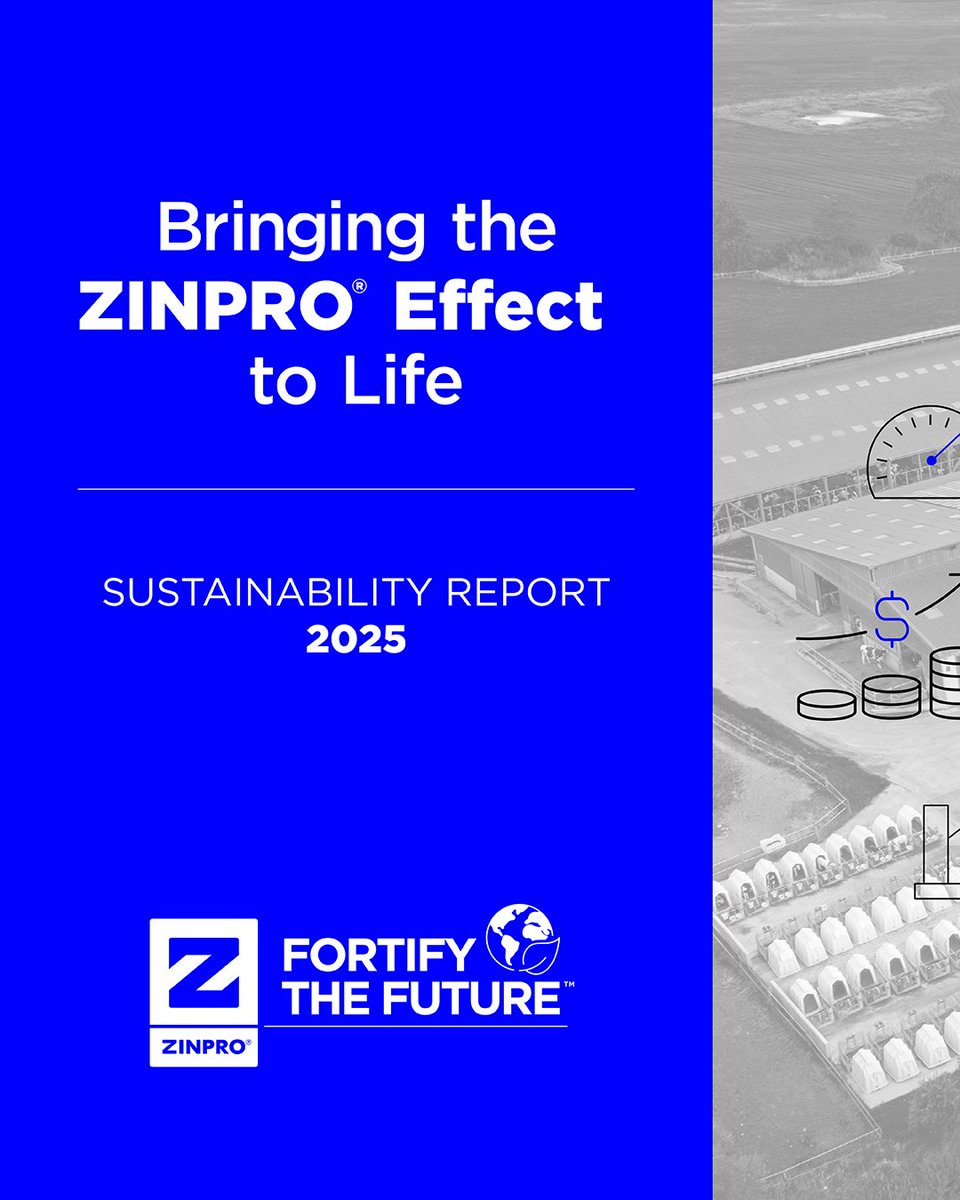 Zinpro's tweet photo. We’re bringing the ZINPRO® effect to life with our 2025 Sustainability Report.

2025 was an important year in our evolution. We’re measuring emissions, water and waste more intentionally and setting clearer baselines.

Explore how we #FortifyTheFuture: https://t.co/JzIrwMY9et https://t.co/XudMilcosz