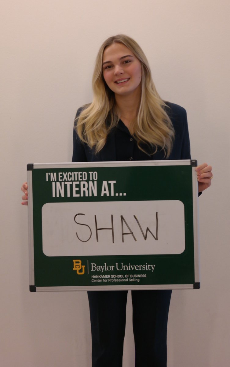 Here’s to a great internship journey for Ava Place with Shaw! #Shaw #BaylorProSales