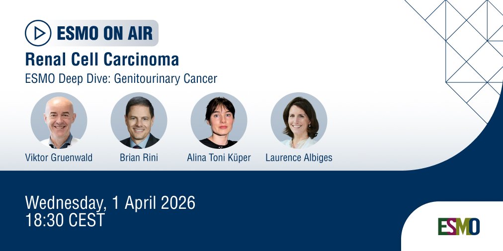 myESMO's tweet photo. 🌐 Join this #ESMODeepDive to navigate RCC heterogeneity, tailor first‑ &amp; second‑line strategies &amp; align diagnostics with clinical benefit

Live Q&amp;A 💬 ESMO member, register now: 
🔗 https://t.co/m5eHWp2IQf

Live viewers earn 2 ESMO‑MORA Category 1 points

#ESMOWebinar #ESMOOnAir https://t.co/wGzjMwnmni