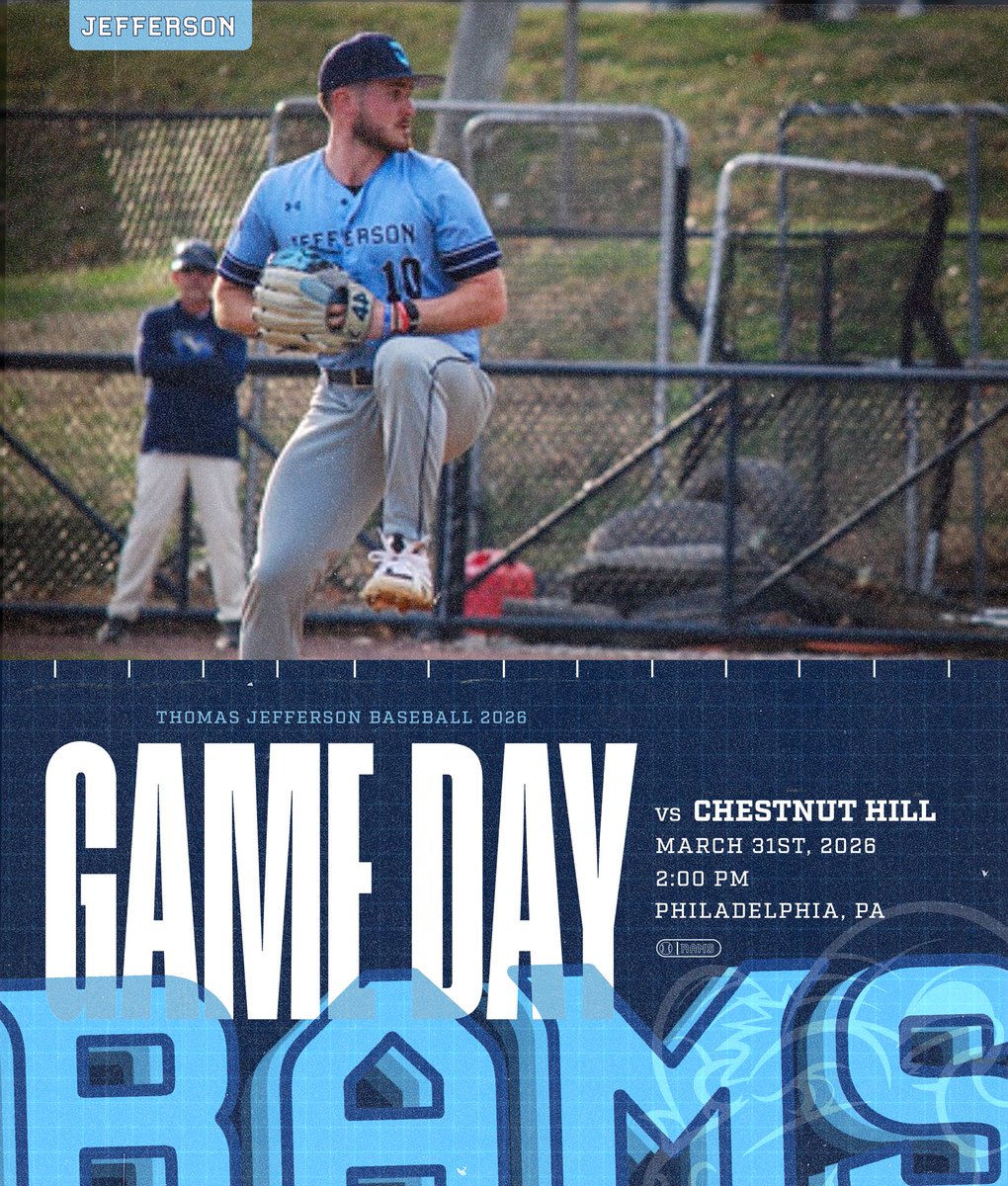 JeffersonBSB_'s tweet photo. 𝗚𝗮𝗺𝗲𝗱𝗮𝘆

🆚 Chestnut Hill
⏰ 2:00pm EDT
🏟️ Alumni Field | Philadelphia, PA https://t.co/IntcD21sID
