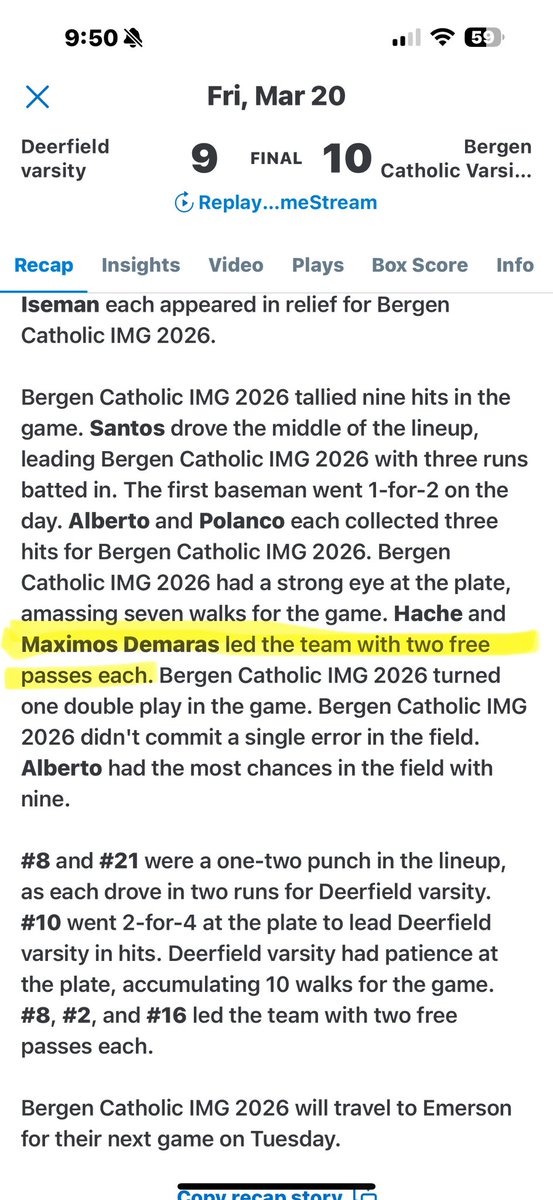 maximosdemaras's tweet photo. Great start to the high school preseason hitting .500. Feeling very good in the box and looking forward to keeping this momentum throughout the season! https://t.co/lz48tcqOyv