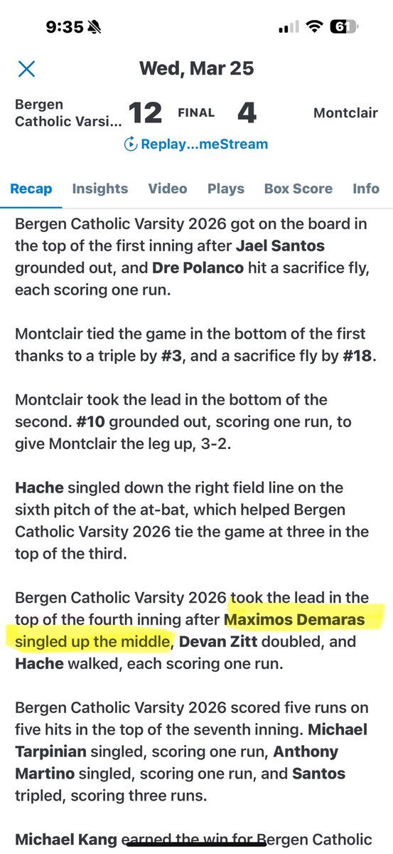 maximosdemaras's tweet photo. Great start to the high school preseason hitting .500. Feeling very good in the box and looking forward to keeping this momentum throughout the season! https://t.co/lz48tcqOyv
