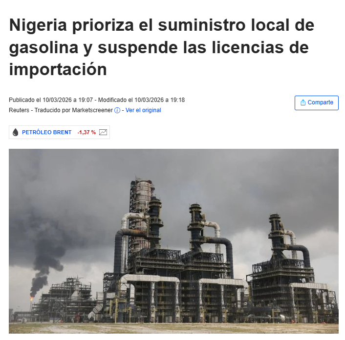 elcrackdel23's tweet photo. En su batalla anti EEUU España bajo las importaciones de petróleo a EEUU y en cambio subió un 153% las importaciones de Nigeria, bien pues Nigeria suspendió sus exportaciones de crudo, ¿Ahora que hacemos? https://t.co/vPVh7mnq1O