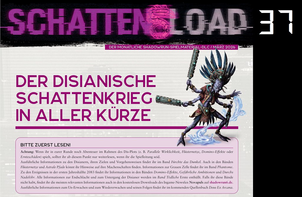 #Schattenload 📲 #Dis 👽 #Timeline ▶️ #TLDR 🤓 #ADL 🇩🇪 #Shadowrun 🎲 #Spoiler ❗️

Diesmal bekommt ihr im neuen Schattenload eine Zusammenfassung des aktuellen DIS-Plots. 🧐

- Der Disianische #Schattenkrieg in aller Kürze: sirdoomsbadcompany.wordpress.com/2026/03/31/sha…