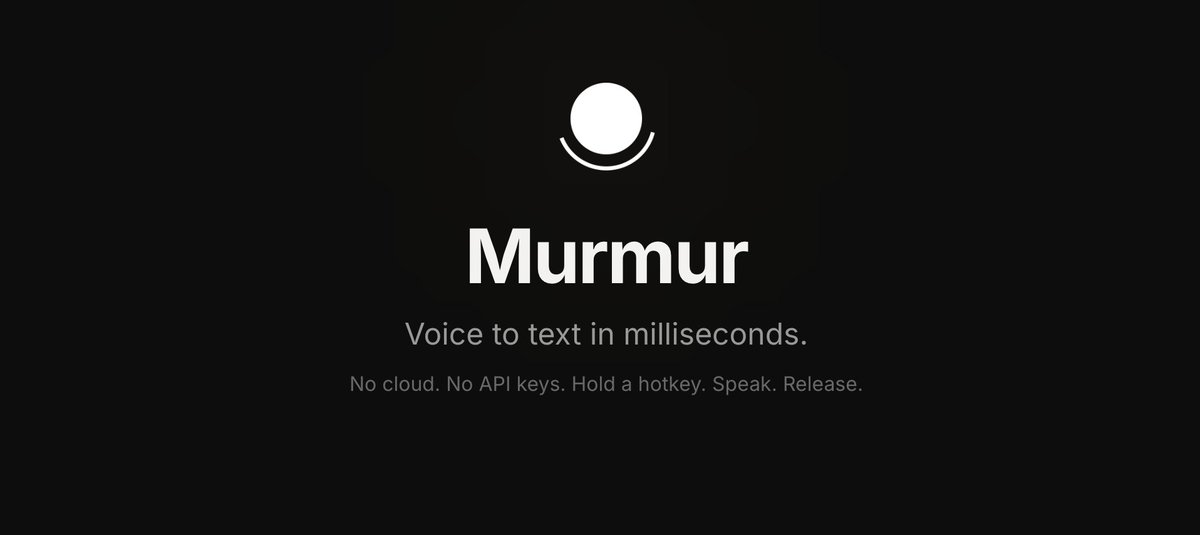anubhavitis's tweet photo. murmur v0.3.0 is out 🚀

Free. Offline. Speech-to-Text for macOS.
Hold a key, speak, release.

what's new:
- 3 tiers: Fast, Standard, Accurate
- FluidAudio engine using Apple Neural Engine
- 98+ languages
- zero-downtime backend switching

try now: https://t.co/g60SXINDtE https://t.co/GR6X4hnxeC