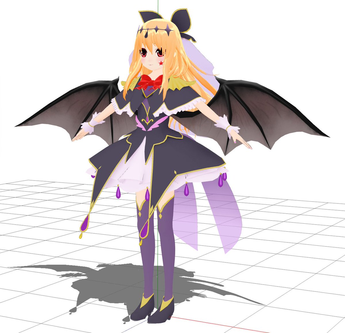 森亚依莉丝
莫名觉得依莉丝和琉琉歌比较像，金色长发，长裙，脑袋上和脖子前的蝴蝶结，还都有个法杖，于是就改了这么一个模型
#東方 #東方Project #MMD #名探偵プリキュア #森亜るるか #エリス #東方旧作