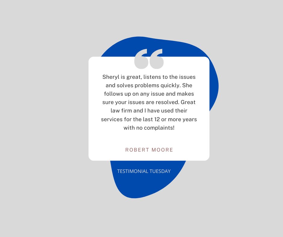 Testimonial Tuesday!

#donnellymurphylawyers #donnellymurphy #goderich #goderichontario #kincardine #kincardineontario #grandbend #grandbendontario #portelgin #portelginontario #hanover #hanoverontario #fullservicelawfirm #southwesternontario #problemsolvedrighthere
