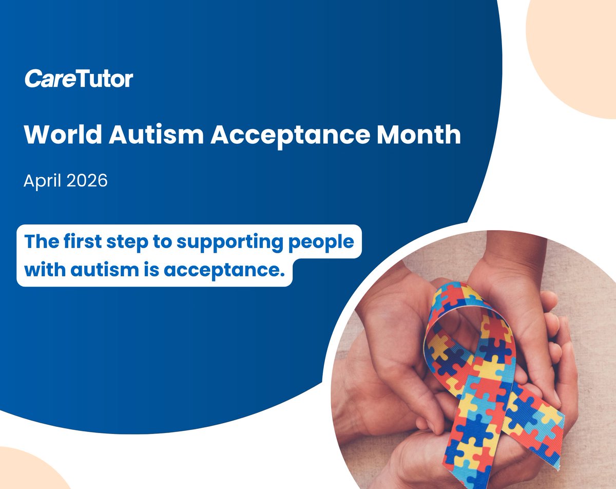 CareTutorUK's tweet photo. Autism Acceptance Month is here 💙 

Good autism care starts with acceptance. 

Build understanding, confidence, and better support 👇 
https://t.co/D3K8cI2jco 

#CareTutor #healthandsocialcare #AutismAcceptanceMonth https://t.co/X2lbzJVURN