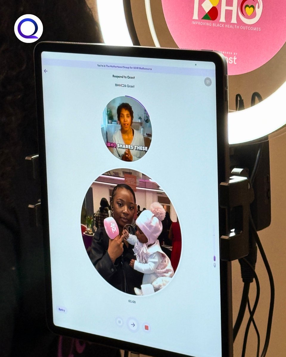 QcastQuestions's tweet photo. What an incredible day at the Black Maternal Health Conference UK 2026 — proud to be part of it.

Qcast powered a co-creation with The Motherhood Group, IBHO &amp; NIHR BioResource:
9 questions • 73 participants • ~600 video responses.

Because voices should shape what comes next. https://t.co/PGp2FYqfSa