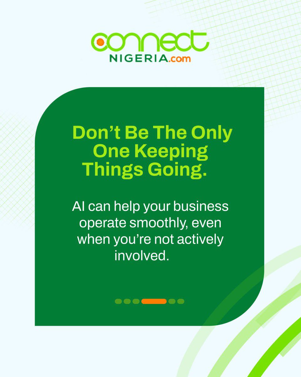 ConnectNigeria's tweet image. It was an insightful time with Emeka Ebeniro last Friday as we discussed how businesses can use AI to grow.

Swipe to see some key takeaways from the session. 

#AIForBusiness #BusinessGrowth #EntrepreneurLife #ConnectNigeria
