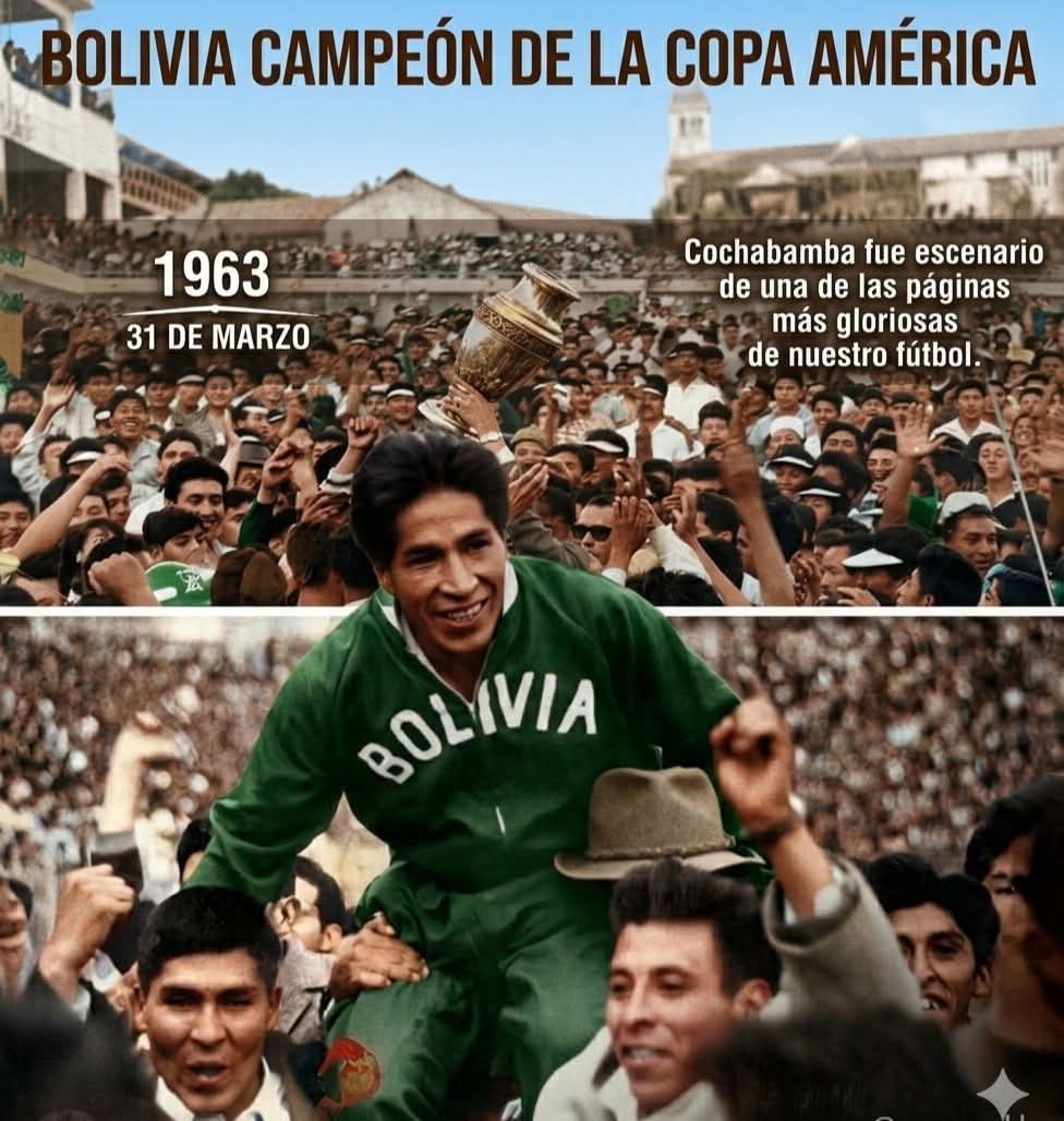 Feliz coincidencia.hacen 63 años Bolivia estaba celebrando el título Sudamericano,hoy nos preparamos para festejar nuevamente la clasificación al Mundial despues de 32 años.Esta noche viviremos intensamente junto a la verde el cotejo frente a Irak esperando la histórica victoria.