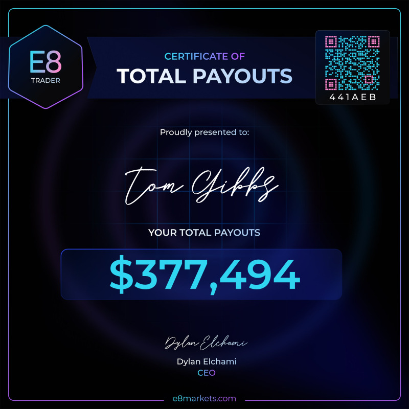Today I want to talk about how this certificate came to be at <a href="/E8Markets/">E8 Markets</a> .

It wasn’t a coincidence, nor was it some marketing stunt. It was just one trader for whom failure didn’t mean the end, but rather the beginning of a journey that culminated in life-changing payouts and