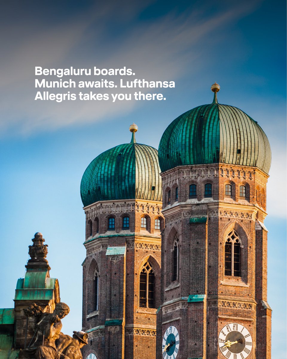 Lufthansa_India's tweet image. Explore Munich’s historic architecture and scenic beauty. With Lufthansa Allegris flying Bengaluru to Munich, your escape into German heritage starts the moment you board.

Book now: lufthansa.com/lhg/in/en/o-d/…

#Lufthansa #LufthansaAllegris #BengaluruToMunich