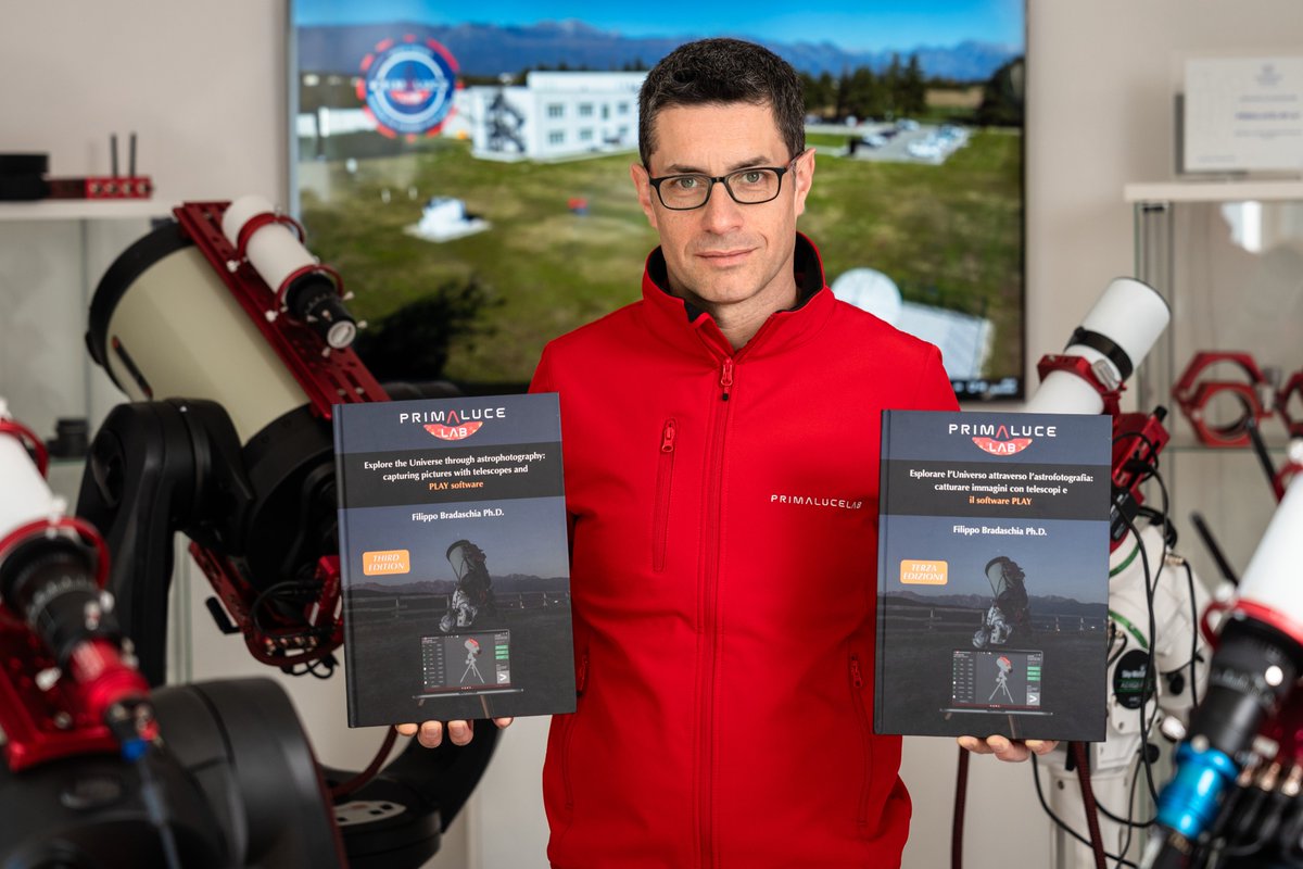 PrimaLuceLab's tweet photo. Third Edition of "Explore the Universe through astrophotography" book by @filippobrada is now available! 

Available as free PDF download or order printed hardcover. Written for #astronomers who want full control of their #telescope, any brand. 

👉 https://t.co/KoBYlTNEw2 https://t.co/09UhaDR7R4