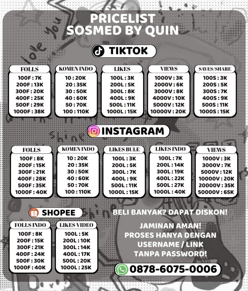 Quina🌞 jual followers ig instagram tiktok murah tweet media