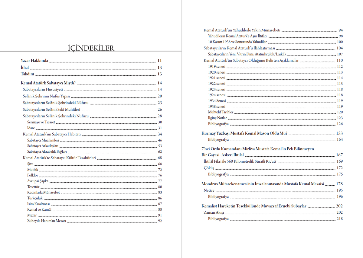 omerdumgiriz's tweet photo. Mezkûr 3 kitabın "İçindekiler" kısımları:

📗Mustafa Kemal: Az Bilinenler
