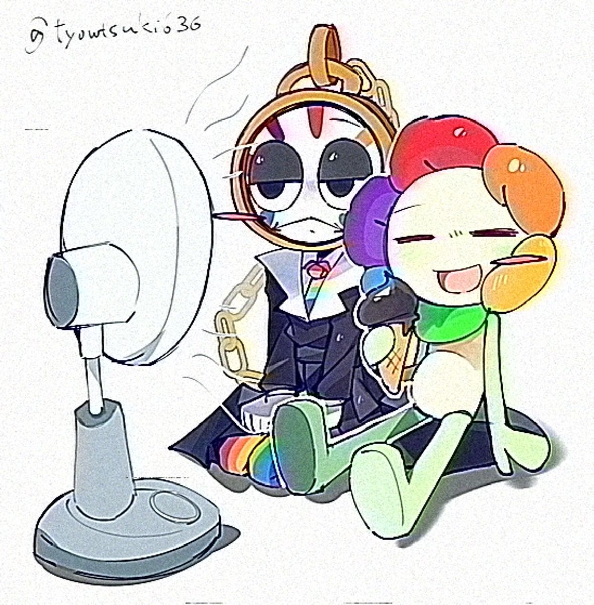 tyoutsuki636's tweet image. #dandysworldfanart #flowerclock