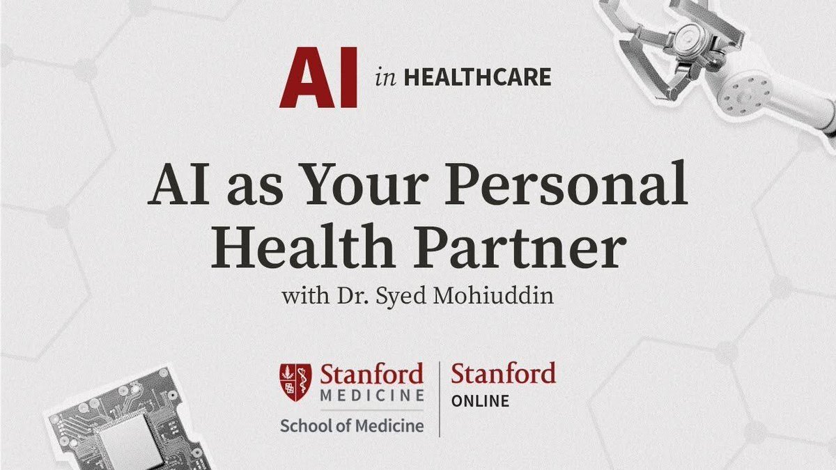 ipfconline1's tweet image. #AI in Healthcare Series: AI as Your Personal Health Partner 

buff.ly/sQdHys7 @StanfordOnline [Video]
#HealthTech #MachineLearning 
Cc @DeepLearn007 @rwang0 @TrippBraden @HaroldSinnott @JeroenBartelse @horstwilmes @D_Zimnoch @ImMBM @Nicochan33 @evankirstel