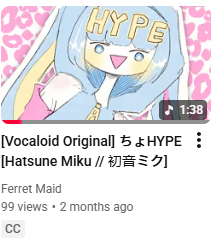 Who will be the 100th view?! It could be you 👀✨youtube.com/watch?v=oIQ4TA…

#vocaloid #hatsunemiku #ボカロ #初音ミク