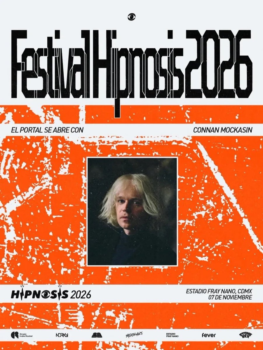 El viaje comienza.

Connan Mockasin es el primer confirmado de Hipnosis MX.

Sonidos psicodélicos, atmósferas únicas y una experiencia fuera de lo convencional.

Boletos ya disponibles en Fever y taquillas del Foro Indie Rocks.

📅 7 de noviembre
📍 Estadio Fray Nano