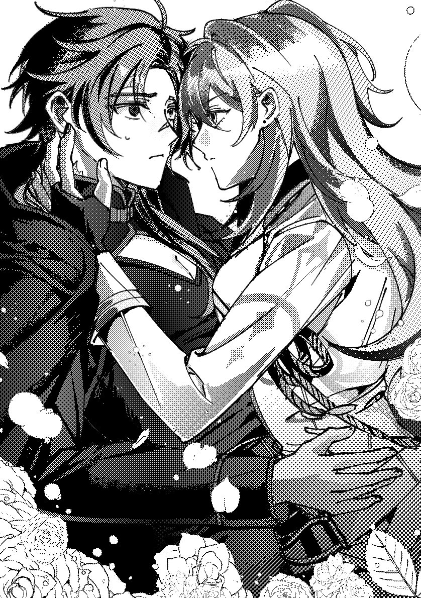 0e_cm's tweet photo. 흑백 커미션 작업했습니다~ https://t.co/hfo1DcVnZp